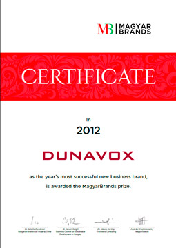 сертификат венгерского конкурса Magyar Brands 2012 года